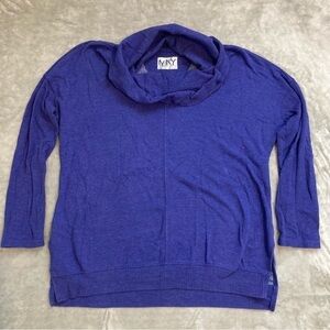 Marc New York Performance Cowl Tube Neck Waffle Knit Sleeves XL Blueberry